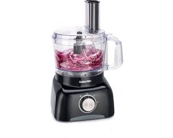 Multifunctionele Foodprocessor – 800W – 1,2L Mengkom – Retro Design – Zwart/RVS – Snijden, Hakken, Pureren, Raspen & Persen – Inclusief Accessoires