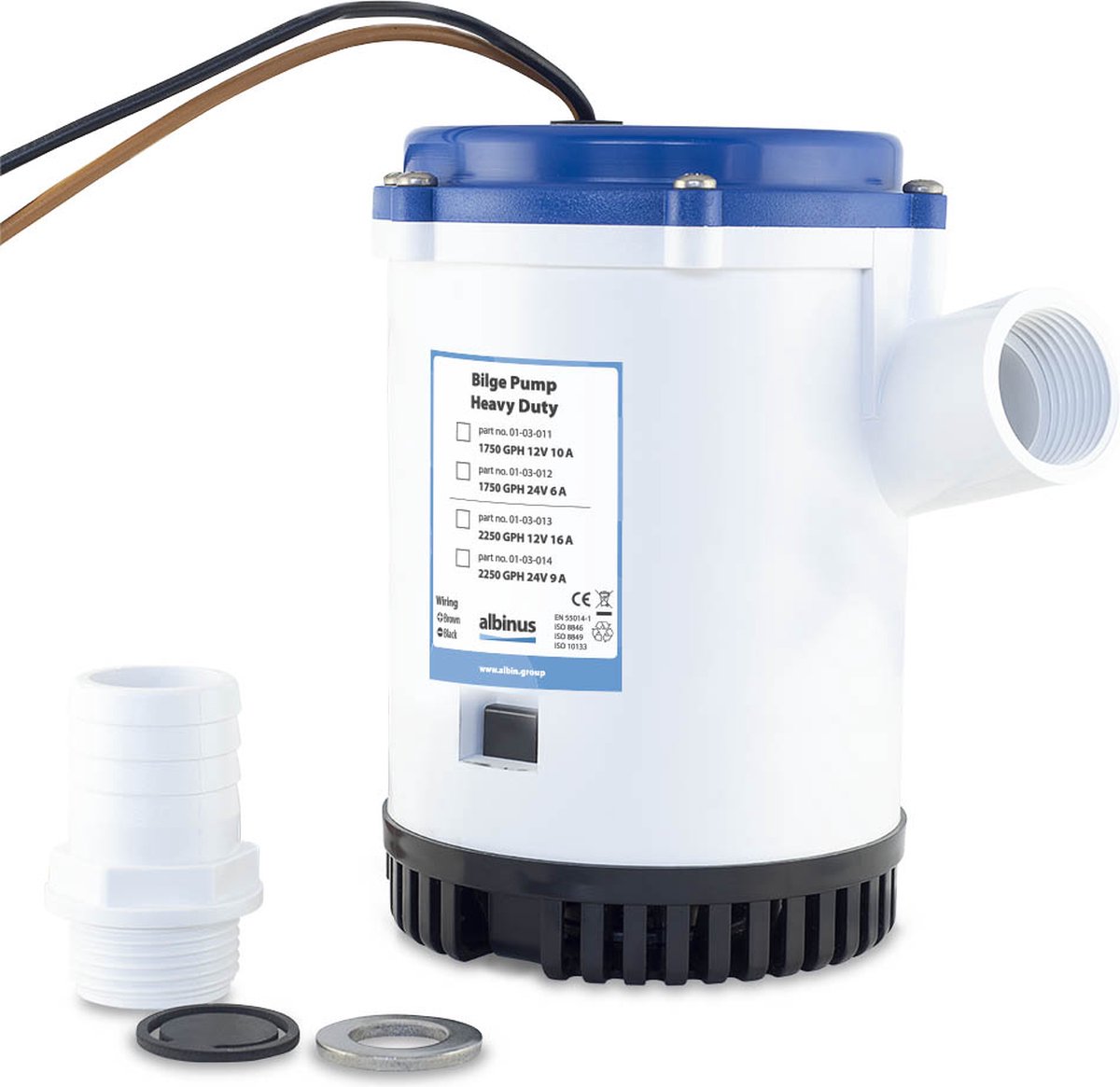 Albinus heavy duty 12V Bilgepomp 142 liter/minuut | 01-03-013