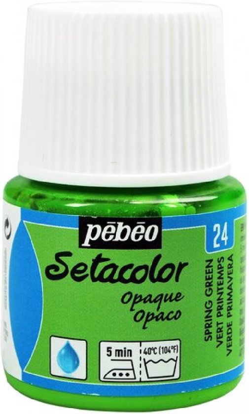 Setacolor Opaque verf in de kleur Spring Green (voorjaar groen), nummer 24.