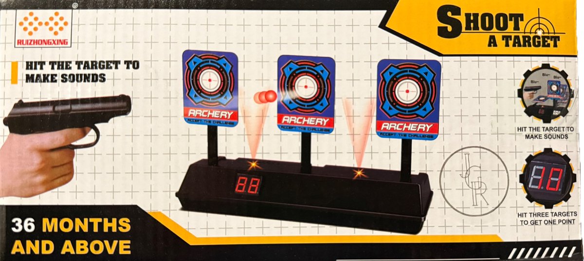 JGR Nerf Gun Schietschijf Target - Met geluidseffect & LCD Scorebord — afbeelding 6