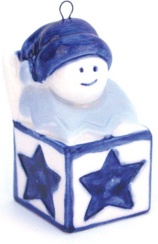 Kerstman uit doos delfts blauw