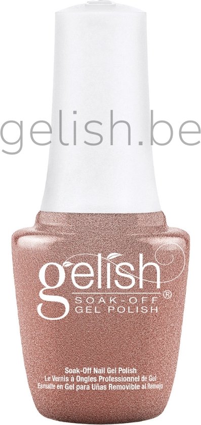 Flacon de vernis à ongles Gelish 'No Way Rosé', un rose pâle pailleté.