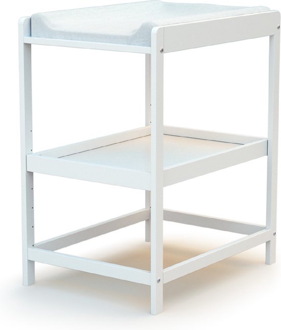 AT4 - Verschoontafel met 1 plank CONFORT in hout Wit