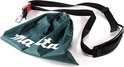 Groene draagtas met Makita logo en zwarte schouderband met gesp.