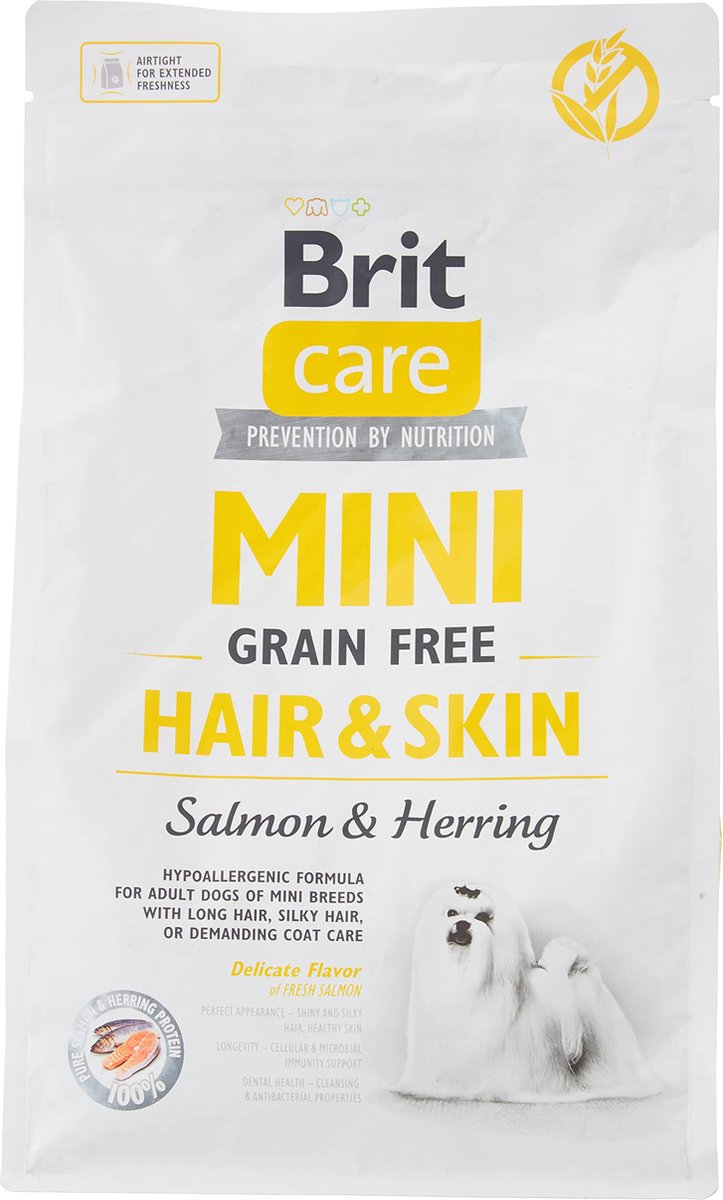 Brit Voer Brit Mini Hair&Skin Volwassen Zalm Vis 2 Kg