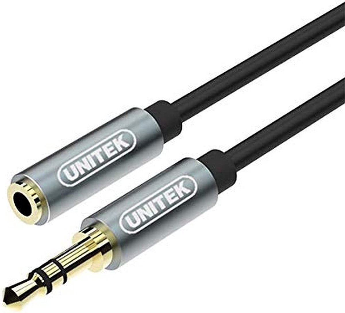 UNITEK Y-C932ABK - 3.5mm - Male - 3.5mm - Male - 1 m - Black - Grey