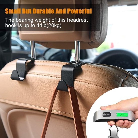 TISOHUGO Auto Hoofdsteun Haken voor Portemonnees en Tassen Voertuig Achterbank Hoofdsteun Hanger Bijpassende Auto's Interieur Lederen Opslag Houder Haak, 4 Pack, Zwart TISOHUGO Auto Hoofdsteun Haken voor Portemonnees en Tassen Voertuig Achterbank Hoofdsteun Hanger Bijpassende Auto's Interieur Lederen Opslag Houder Haak, 4 Pack, Zwart