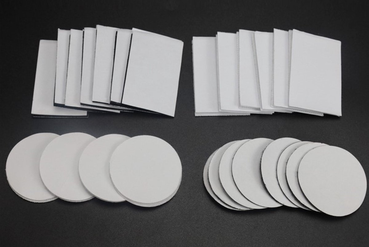 5 Paar - Sterk Zelfklevend Dubbelzijdig Klittenband - 6 x 4 cm - wit - Rechthoek - Zelfklevend Tape - Anti curling tapijt - Tapijttape - Tape voor deurmat - Antislip