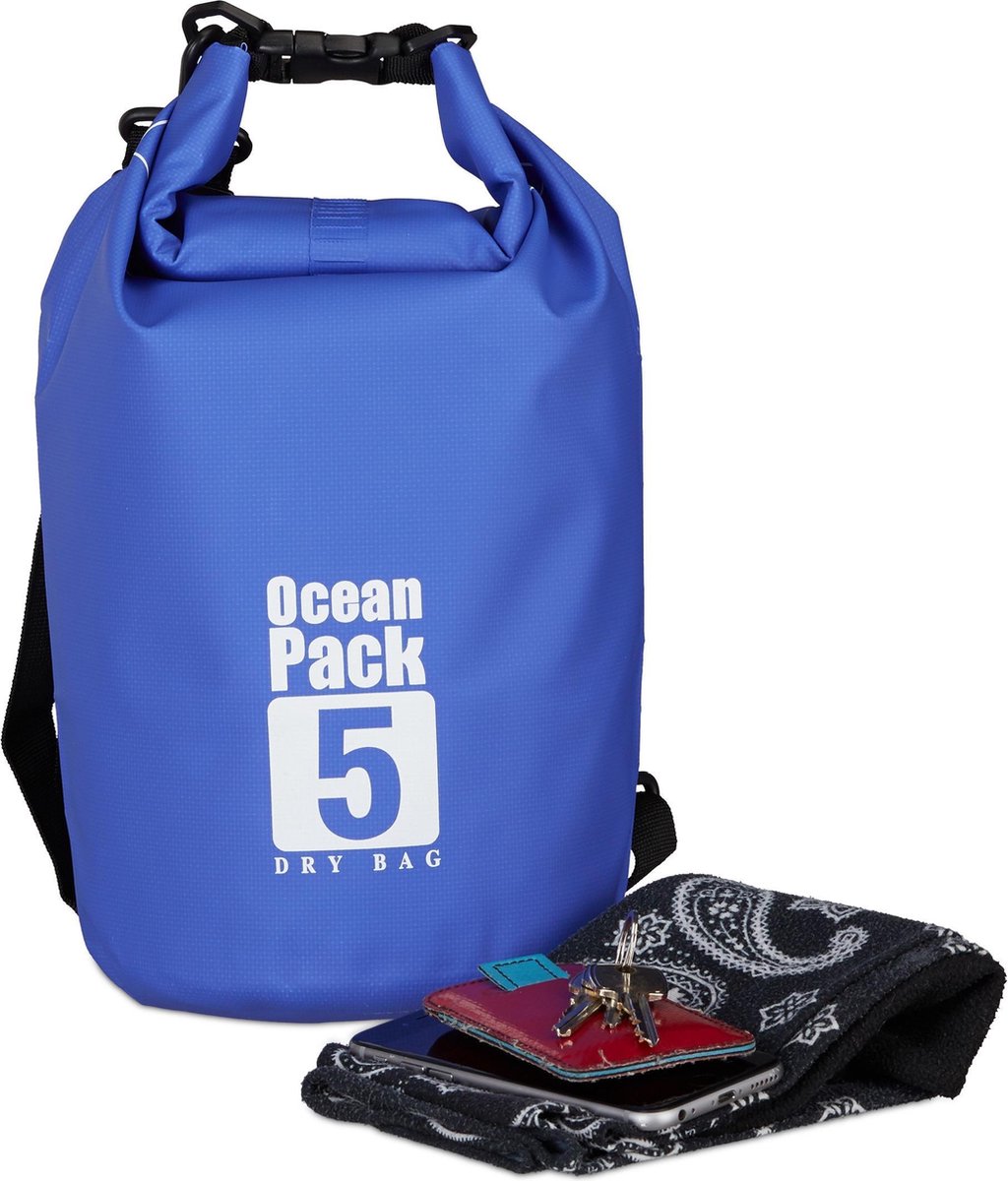 waterdichte tas - 5 liter - licht - ocean pack - blauw