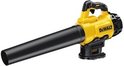 Gele DeWalt accu bladblazer met zwarte buis.