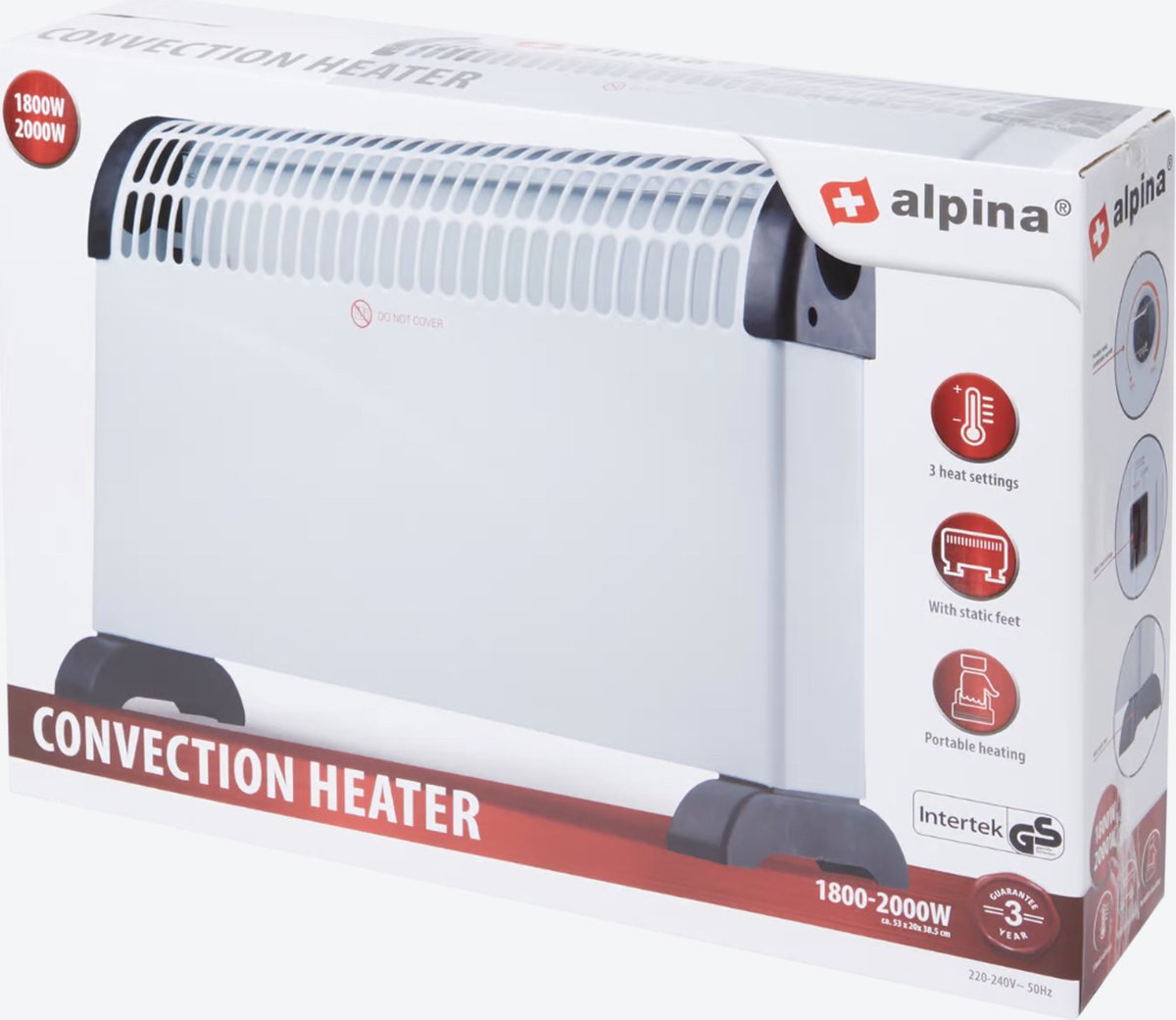 Alpina Elektrische Kachel 1500W - Electrische Verwar Convectorkachel Heater Met Instelbare Thermostaat En 3 Warmtestanden Verwarmt Ruimtes Tot 10m2 50x18x33cm Zwart 1149866833 Alpina Elektrische Kachel 1500W - Electrische Verwar Convectorkachel Heater Met Instelbare Thermostaat En 3 Warmtestanden Verwarmt Ruimtes Tot 10m2 50x18x33cm Zwart 1149866833