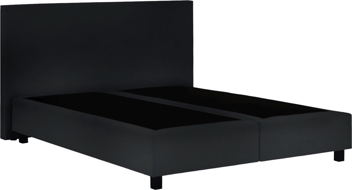 Boxspring Serenity - 200x200 Zonder matras - Zwart Glad - AVV Matrassen
