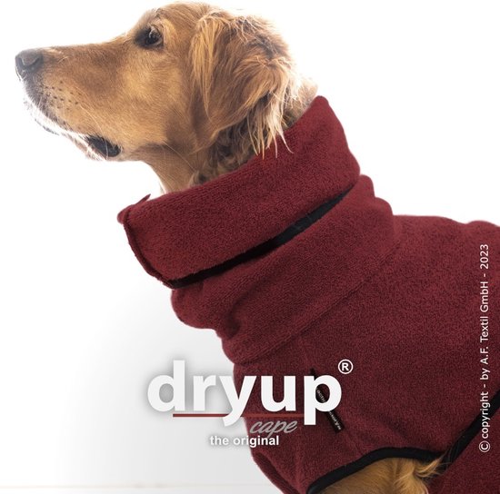 DryUp - Hondenbadjas - Rood - M - ruglengte tot 60cm