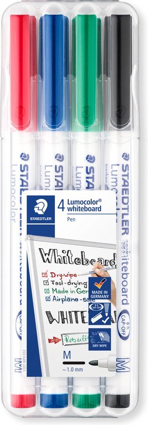 Staedtler Lumocolor whiteboard pen 301 301 WP4 Marqueur tableau blanc noir, rouge, bleu, vert 4 pc(s)