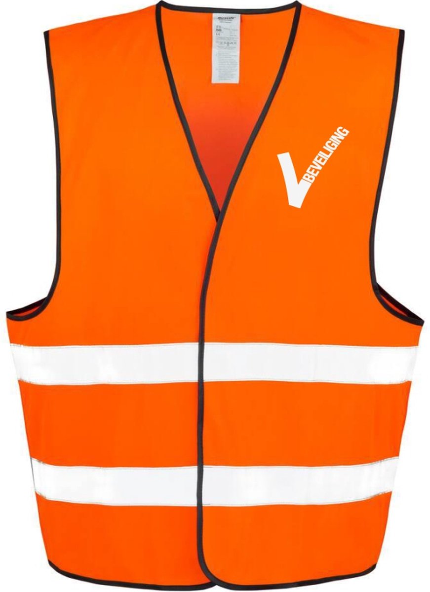 Veiligheidsvest "BEVEILIGING" – Maat XL – Oranje, Reflecterend - Reflecterend Vest met Bedrukking Voor- en Achterzijde – Verkrijgbaar in Geel en Oranje, Voor Veiligheidsprofessionals - Veiligheidshesje voor Volwassenen – Veiligheidsvest - Gele Hesjes
