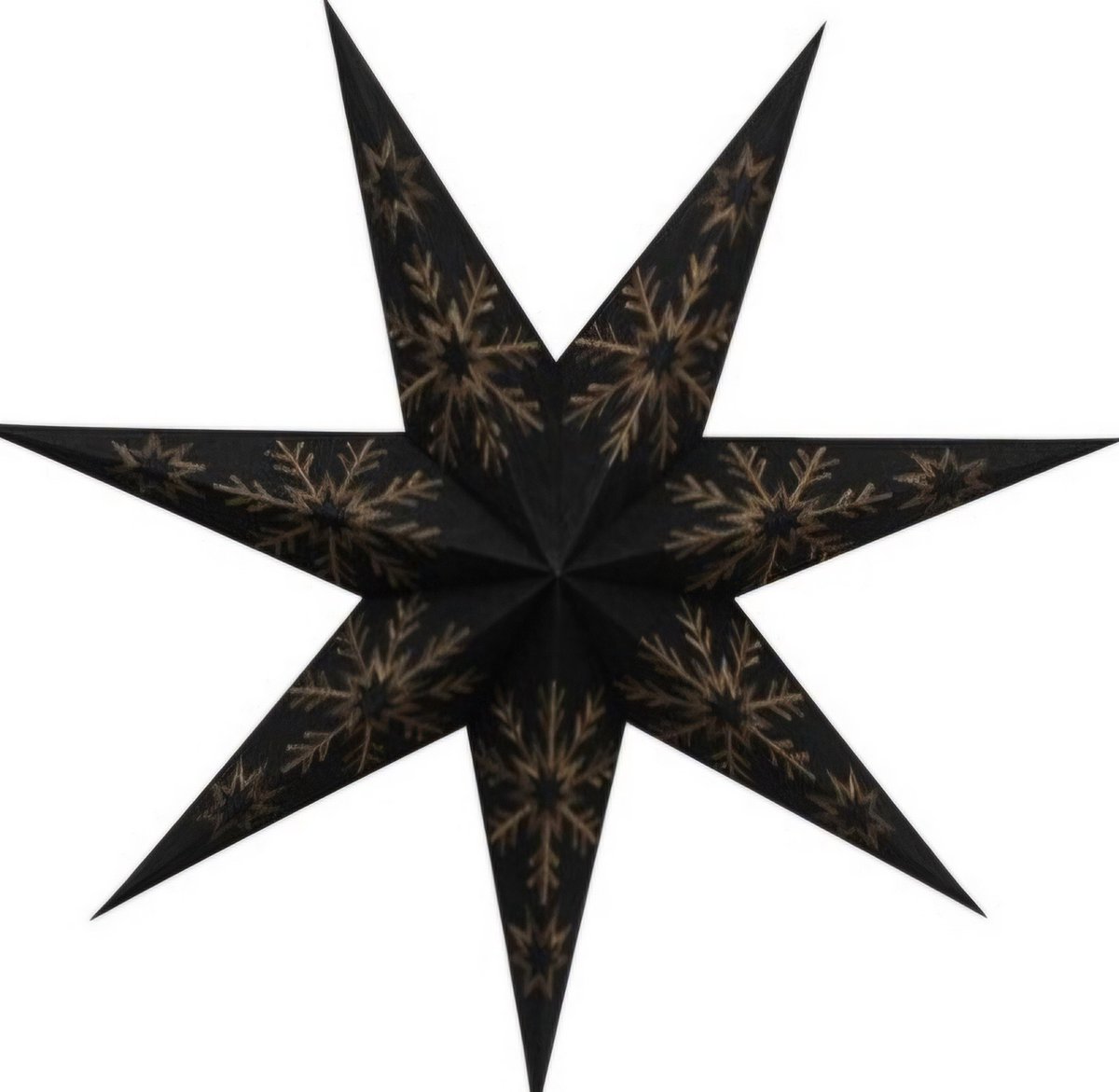 Ster papier, zwart goud, 80 cm - Fair trade
