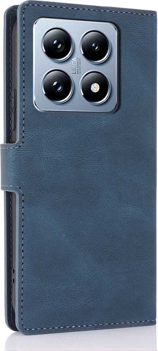 Mobigear Telefoonhoesje geschikt voor Xiaomi 14T Hoesje | Mobigear Wallet Bookcase Portemonnee | Pasjeshouder voor 3 Pasjes | Telefoonhoesje voor Pinpas / OV Kaart / Rijbewijs - Blauw