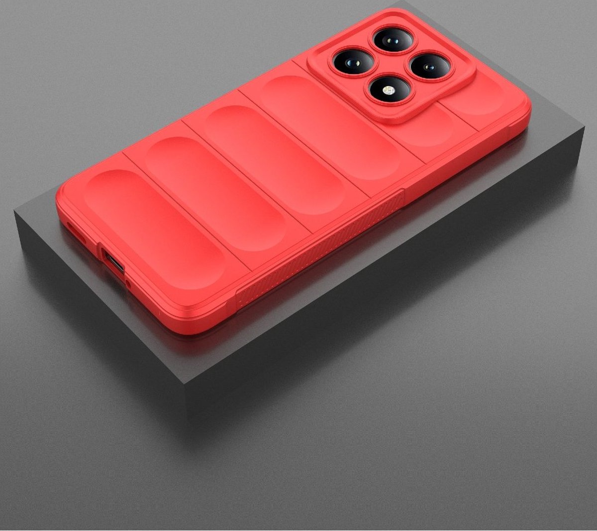 Mobigear Hoesje geschikt voor Xiaomi 14T Telefoonhoesje Flexibel TPU | Mobigear Bumpy Backcover | 14T Case | Back Cover - Rood
