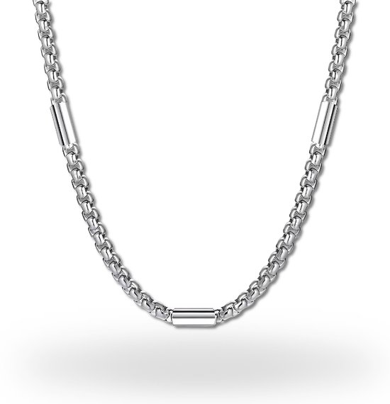 Collier en acier - Chaîne maillon acier Ginu 2mm de Mauro Vinci - Longueur 50cm avec emballage cadeau