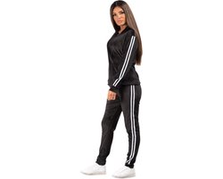 Premium Dames Trainingspak / Tracksuit / Joggingspak | Sport Kleding | Zwart-Wit - XS