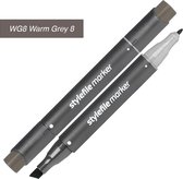 Stylefile Twin Marker - Warm Grey 8 - Ce marqueur de haute qualité est idéal pour les designers, architectes, graffeurs, dessinateurs et étudiants en design