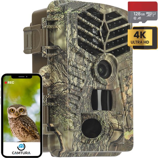 Camtura® Professionele Wildcamera met Nachtzicht - Buiten Camera - WiFi App - 4K Ultra HD & 48MP