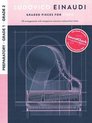 Couverture du livre 'LUDOVICO EINAUDI GRADED PIECES FOR PIANO'. Un dessin schématique d'un piano à queue.