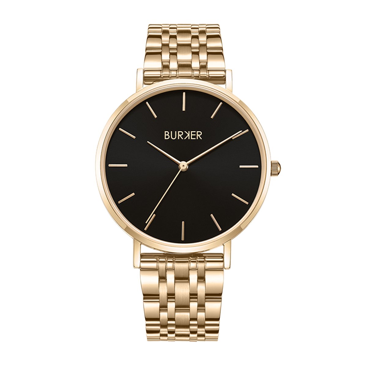 BURKER Ruby Horloge Dames - Rond - Goud Zwart - Schakelband - 38 mm