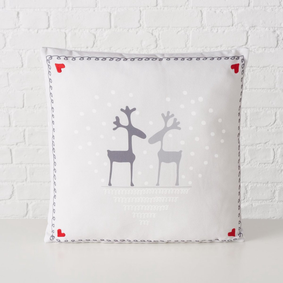 Rendieren kussen, licht grijs