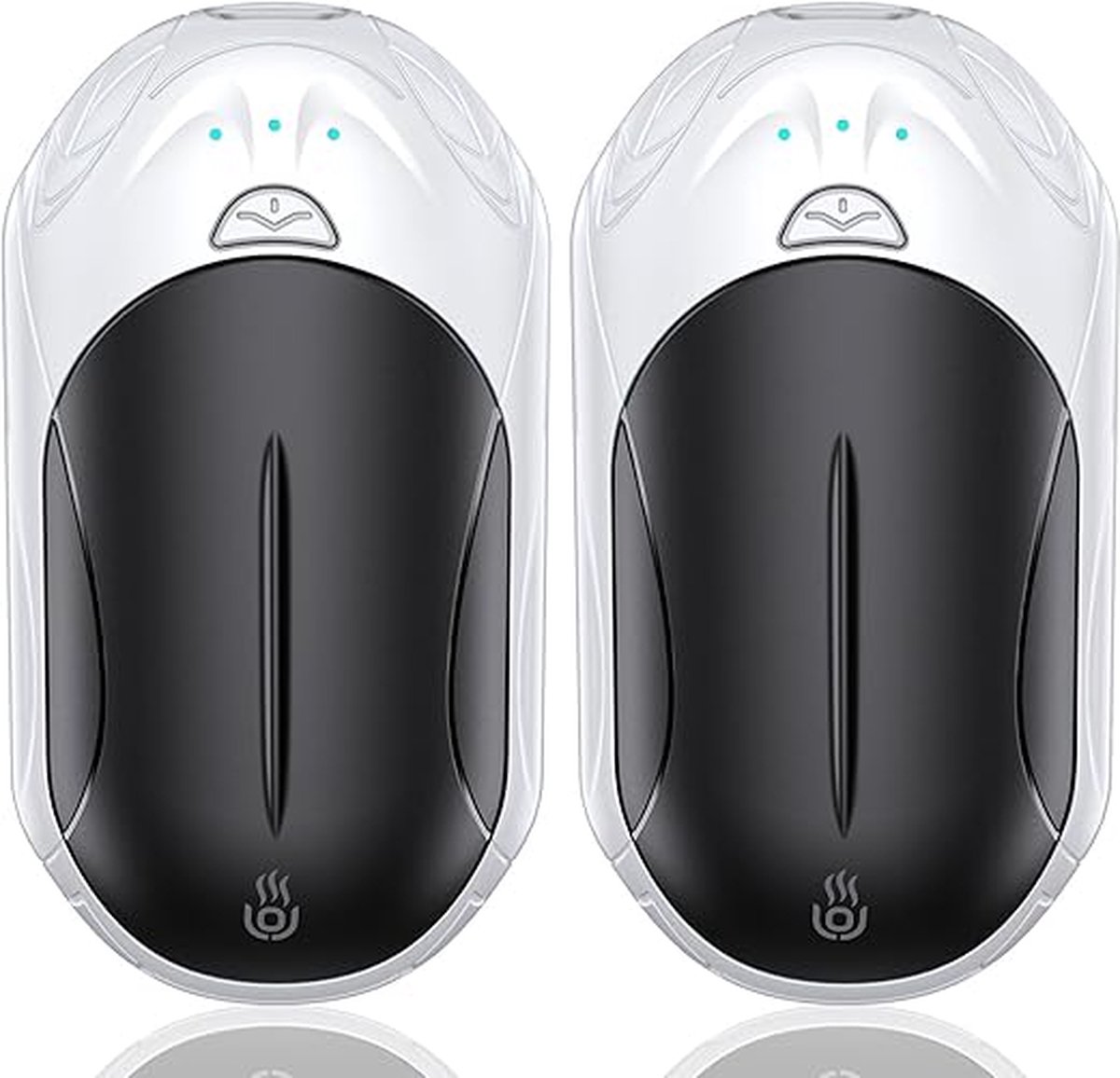 Goedkoopste Set van 2 elektrische handwarmers, 6000 mAh, USB-oplaadbaar, 3 verwarmingsmodi, snelle verwarming, warm cadeau, ideaal voor outdoorsporten, kamperen in de winter