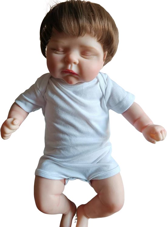 48CM Reborn Baby Soft Body Peaches-pop met 3D-huid, meerdere lagen schilderen met carpale Hiar Touch-pop van AYRA. — afbeelding 3