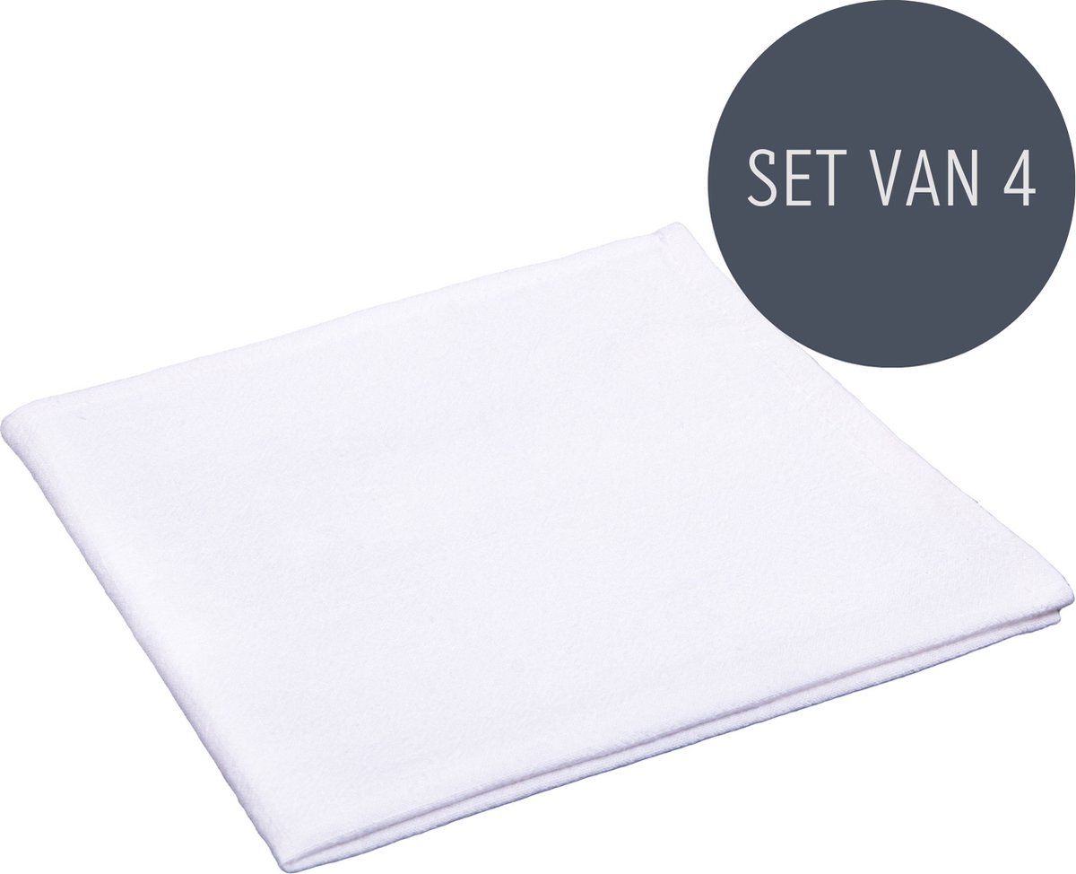 QUVIO Servet – Servetten – Katoenen servet – Servet katoen – Stoffen servet – Servet stof –Witte servetten – Servet Wit – Servet 40x40cm – Katoen – 40x40cm – Wit – Set van 4 — cadeau in Wonen & Interieur - foto 2