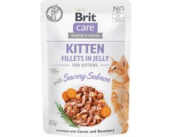 Brit Care Cat Kitten Fillet 85 g - Kattenvoer - Gelei&Zalm