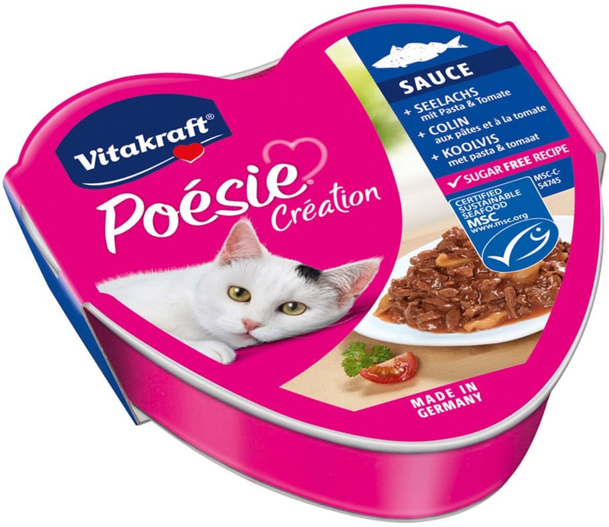 Vitakraft Vitakraft Kattenvoer In Saus Koolvis - Pasta - Tomatensaus 85 gr