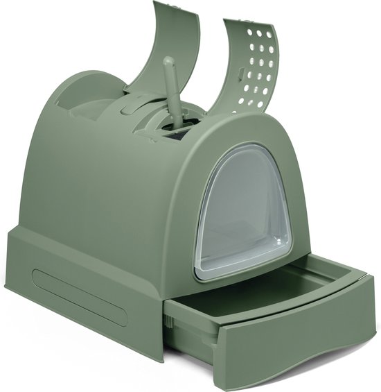 Imac kattenbak zuma met schuiflade groen 56x40x42,5 cm