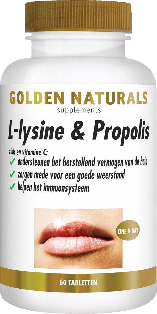 Goedkoopste Golden Naturals L-lysine & Propolis (60 vegetarische tabletten