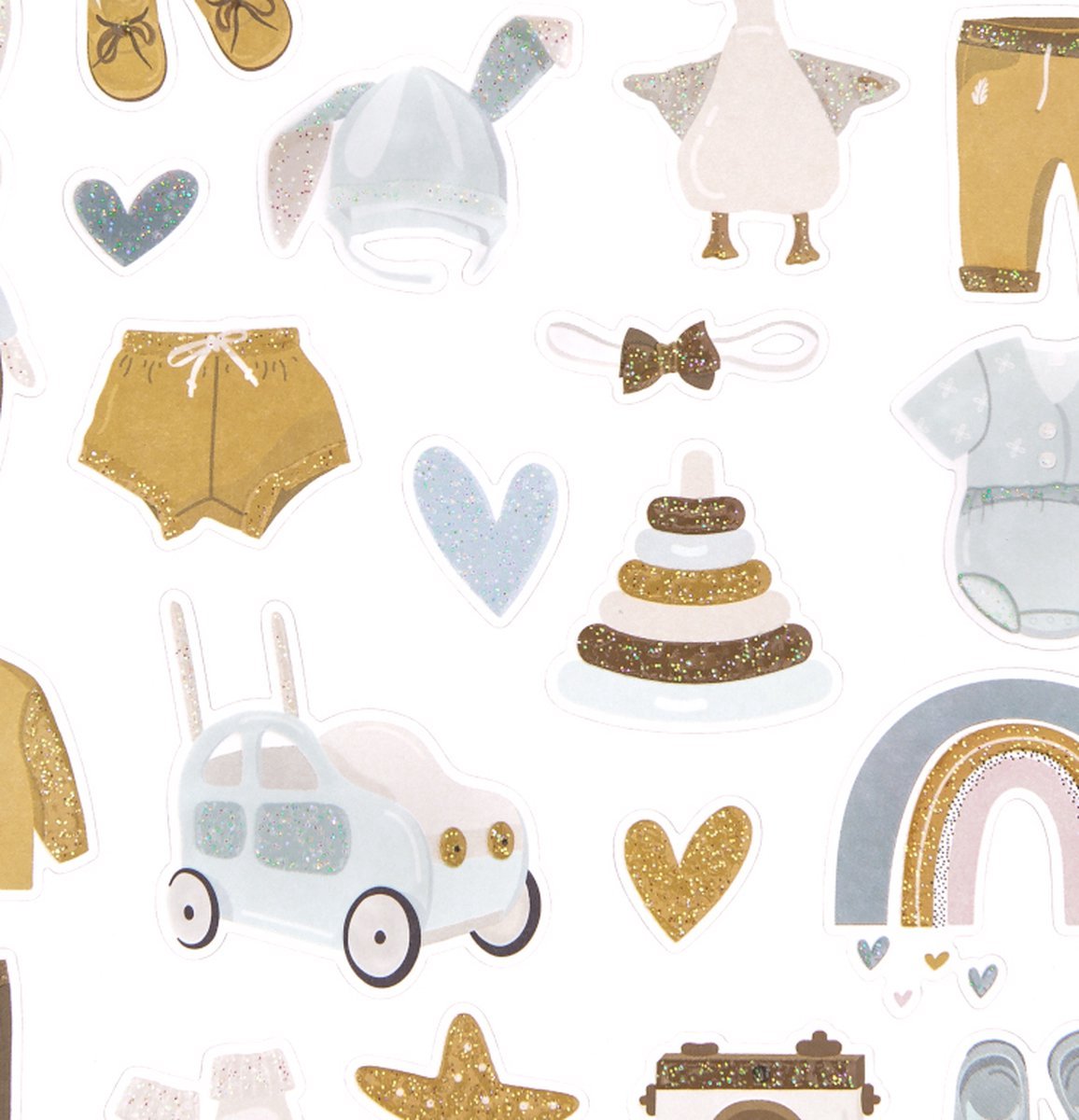 Baby Jongen Stickers - Stickers Geboorte - Geboortekaartje Knutselen - Baby Stickers - Luxe Stickervellen - Stickervellen Baby - Geboorte Jongen — afbeelding 3