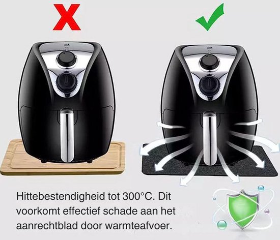 Hittebestendige onderlaag - Hittebeschermingsmat 50 x 30cm, Brandwerende onderlaag voor keukenwerkbladen, Brandwerende siliconen matten Antislip & waterdicht voor air fryer, koffiezetapparaat (Zilver