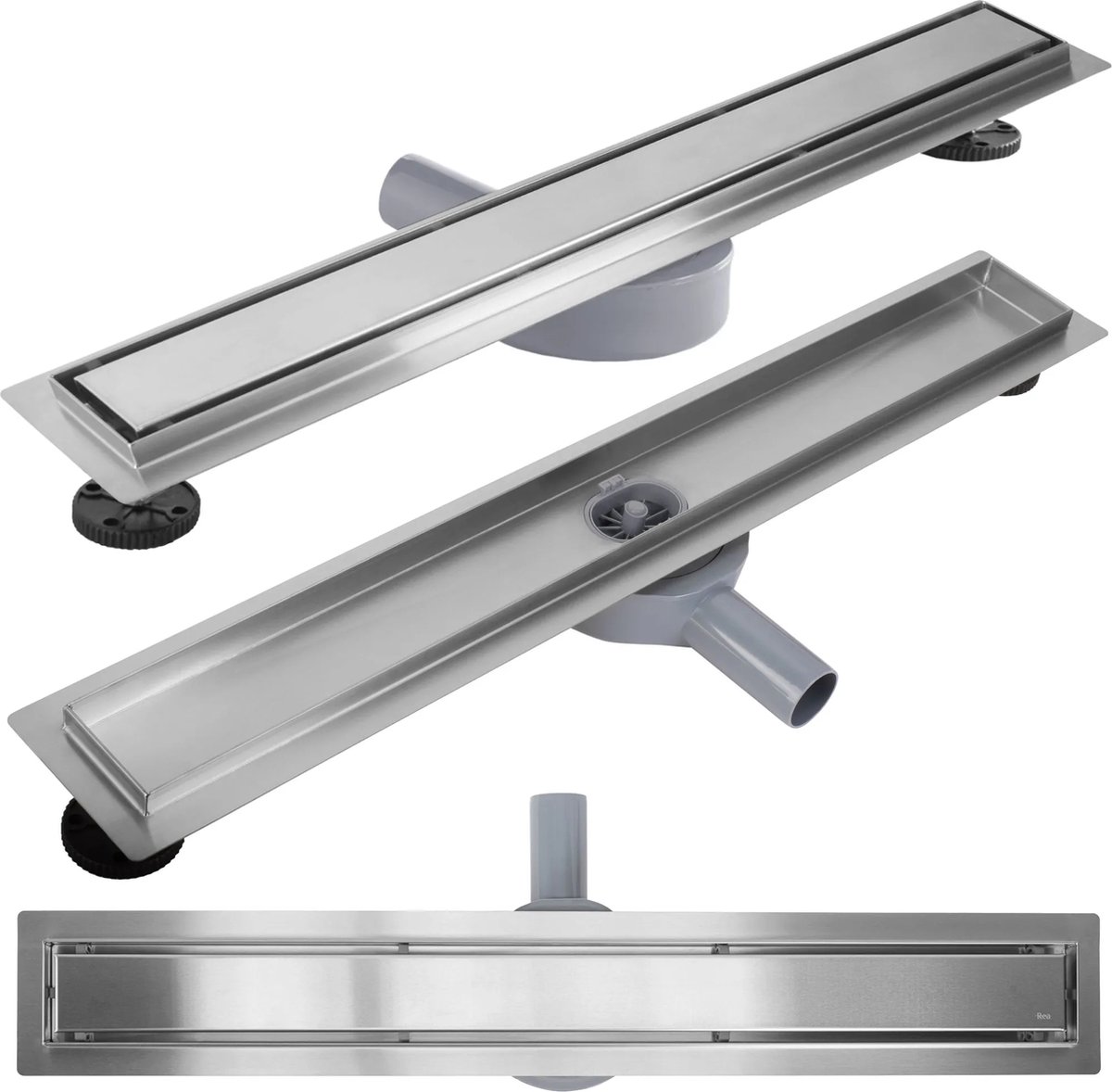 Rea Neox Pro - Lineaire afvoer - douchegoot - Geborsteld Staal - 60 cm