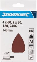 Silverline Delta schuurvellen - klittenband - diverse korrelgroftes - 140 mm - 10 stuks