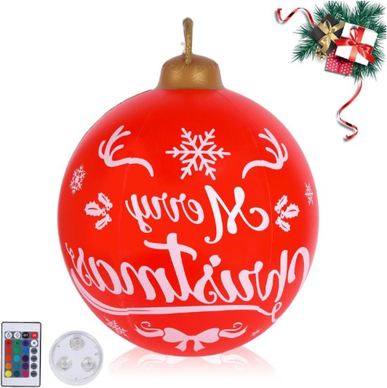 Grote Opblaasbare Kerstbal 65 Cm - Transparante Kerstboom Decoratie Voor Tuin