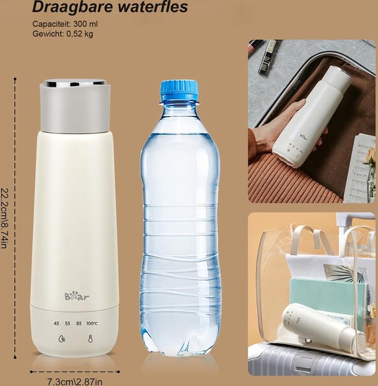 Elektrische Waterkoker Met LCD-display - 4 Instelbare Temperaturen 350 Ml 304 Roestvrij Staal 300 W