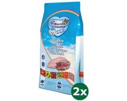 2x2 kg Renske mighty omega plus junior/adult lam/rijst hondenvoer