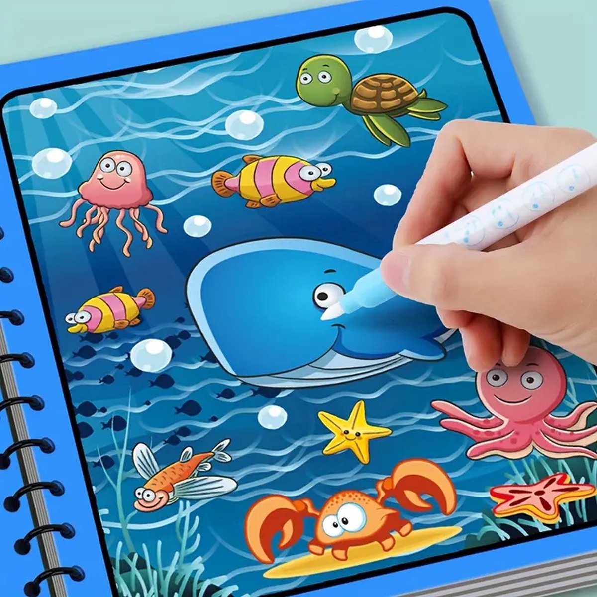 4 Pack Magische Water Kleurboeken voor Kinderen vanaf 2 Jaar - Herbruikbare Waterkleurboekjes met Magische Stift - Kleuren met Water - Educatief en Creatief Tekenboek voor Jongen en Meisje - Waterverf Graffiti Kleurboek - Toverstiften — afbeelding 5
