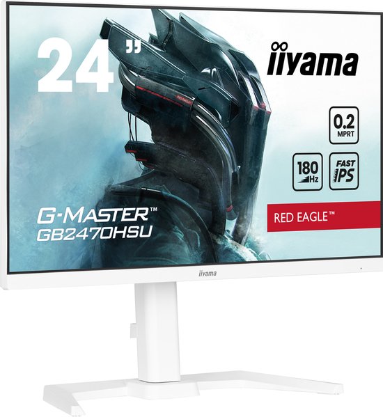 iiyama G-Master Red Eagle GB2470HSU-W6 - LED-monitor - 23.8" - 1920 x 1080 Full HD @180 Hz - Fast IPS - 300 cd/m² - 1000:1 - 0.2ms - Luidsprekers