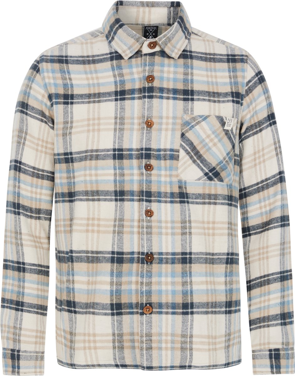 Protest Prttask – Shacket Heren – Lange mouwen – Overshirt – Knoopsluiting Blauw