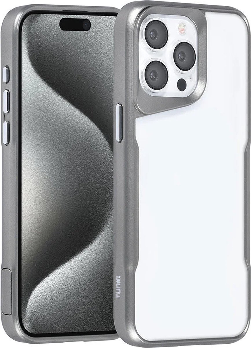 Combat-X Hoesje Geschikt voor: iPhone 15 Pro Max - Backcover - Grijs