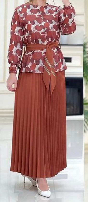 Missufe 2-delige outfit voor dames, zomer, ruches, crop top en lange A