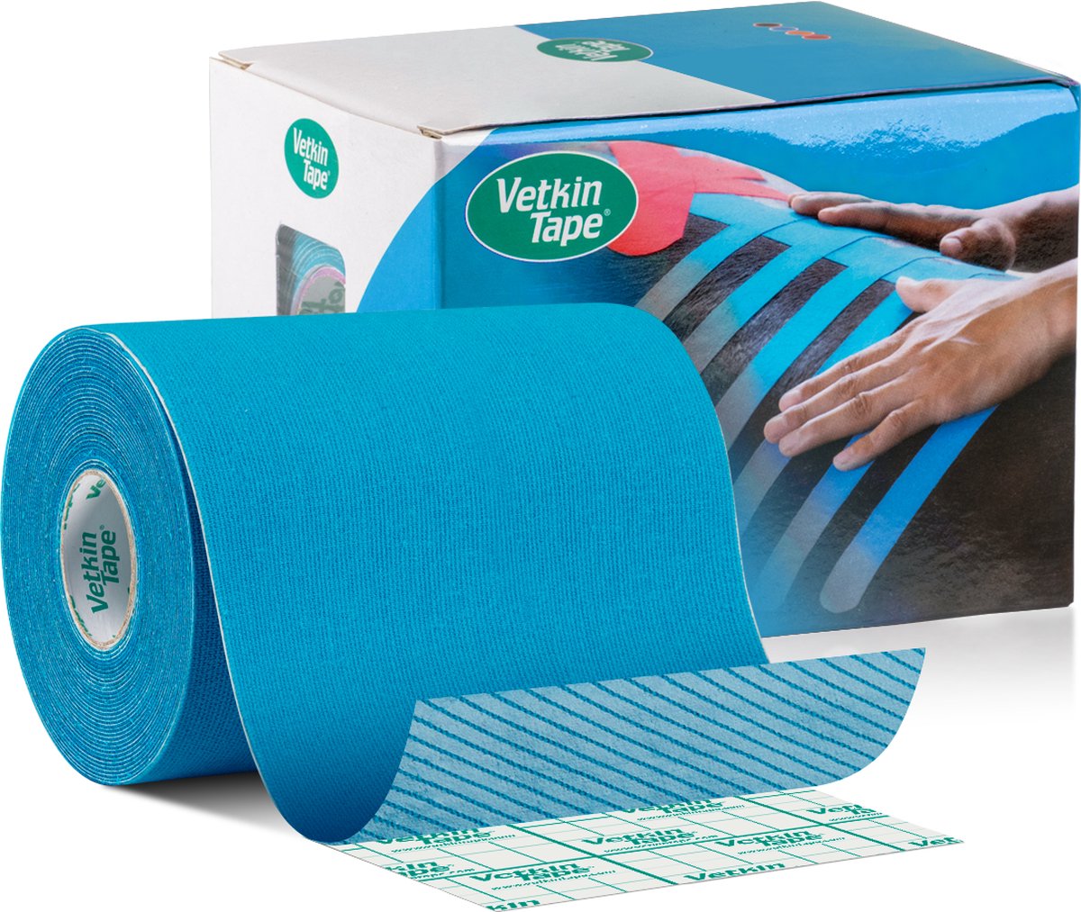 VetkinTape® - Blauw - Kinesiotape - Voor paarden en andere dieren - 10cm x 5m
