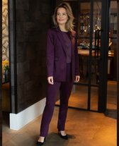 Je m'appelle Travelstof Dames Broek Regular fit Met stretch - Paars - Maat XS